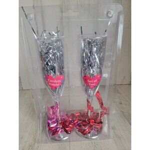 Champaign flutes confetti party holiday set cup